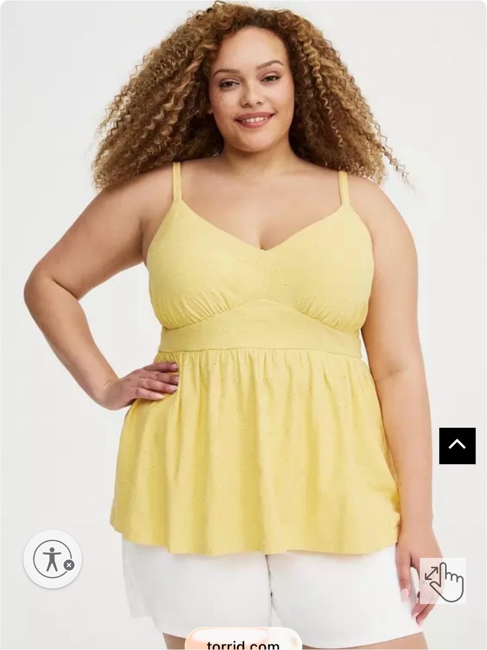 torrid Yellow Eyelet Babydoll Camisole